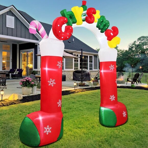🆕10FT Christmas Inflatable Merry Christmas Arch Blow Up Yard Outdoor Decoration - Picture 4 of 7